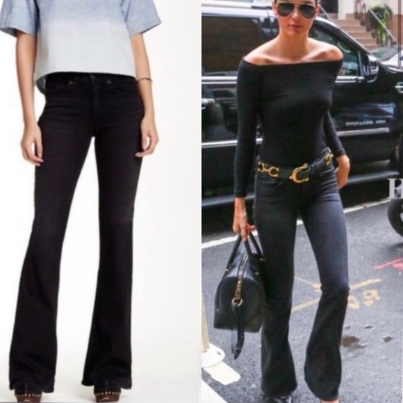 rag & bone Denim - Rag & Bone Wide Leg Aged Black Jeans 29